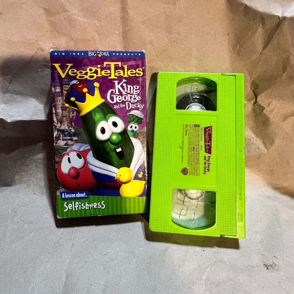 Big Idea VeggieTales King George and the Ducky VHS Green Tape Animation 2000